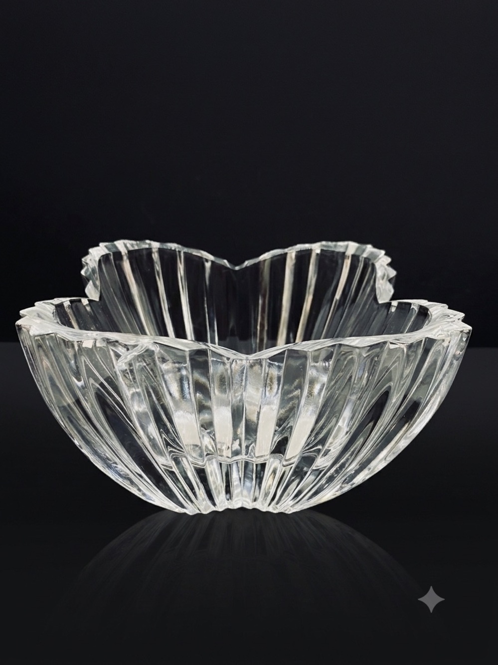 Mikasa Crystal Lydia Fluted Tulip Bowl Clear Glass Scalloped Candy Dish Japan - Picture 1 of 8